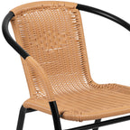 Emma + Oliver Indoor/Outdoor Stacking Rattan Restaurant Patio Chairs, Set of 2, Gray