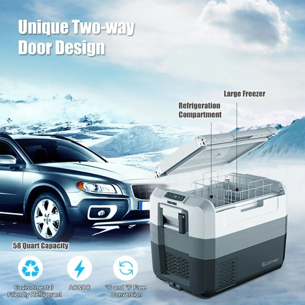 Aimee Lii 58 Quart Portable Electric Camping Car Cooler, Travel Cooler, Outdoor Picnic Camping Equipment for Camping Hiking Traveling