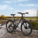 26" Mountain Bike for Adult, 21 Speed MTB with High-carbon Steel Frame, Orange