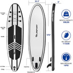 TELESPORT Paddle Boards Inflatable Paddleboard with Accessories, Black