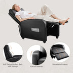 CONCETTA Massage Recline Chair with Padded Seat and Massage Backrest, Black