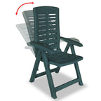 vidaXL Reclining Patio Chairs Outdoor Stack Dining Chair with Armrest Plastic