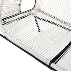 Aspen Modern Outdoor Patio Basket Loveseat, Hammock Weave Design, Metal Frame, Green