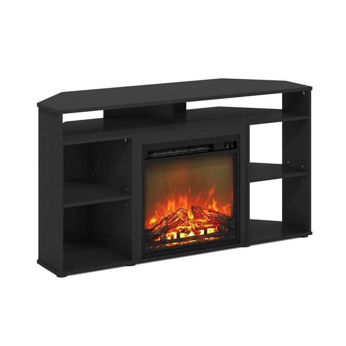 Jensen Corner TV Stand with Fireplace for TV up to 55 in., French Oak Grey