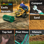 Landzie Compost Spreader 24 Inch Walk-Behind Lawn & Garden Spreader with Metal Mesh Basket