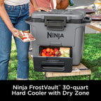 Ninja FrostVault 30qt Hard Cooler with Dry Zone, Ice Chest Cooler, White, FB131WH