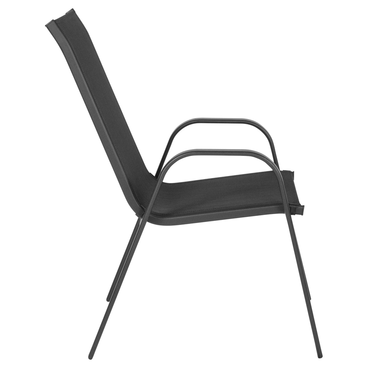 Flash Furniture 5 Pack Brazos Series Brown Outdoor Stack Chair with Flex Comfort Material and Metal Frame