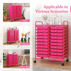 Costway 20 Drawer Rolling Storage Cart Tools Scrapbook Paper Office School Organizer Yellow
