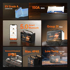 LiTime 12V 140Ah Bluetooth LiFePO4 Lithium Battery Group 31 150A BMS deep cycle for RV Travel Trailers and Trolling Motor