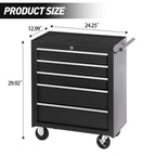 5-Drawer Rolling Tool Chest Tool Storage Cabinet with Wheels Tool Organizer Box