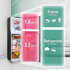 WANAI 5.0 Cu.ft Mini Refrigerator with Freezer 7 Settings Temp Adjustable Large Compact Fridge Silver