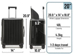 Fridtrip 20 Inch Carry On TSA Lock Luggage with Foldable Seat for Kids& Adult,Lockable Spinner Wheels Free Luggage Cover and Safety Seatbelt Travel Suitcase