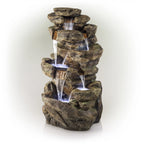 Alpine Corporation 6-Tier Amazonian Water Fountain with LED Lights