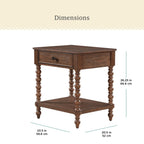 Pioneer Woman Harper Spindle Nightstand with USB Charging Ports, Adults and Teens, White Finish
