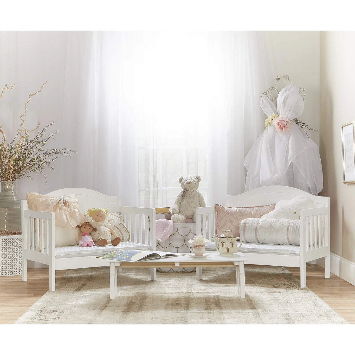 Dream On Me Portland 3 in 1 convertible Toddler Bed, Steel Grey