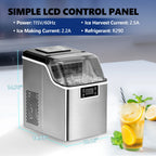 Simzlife Crescent Ice Makers Countertop, 35.9Lbs/24H, 16Pcs in 12Mins, Auto Deep Cleaning, Timer, Portable Crescent Ice Maker Countertop with Crystal-Clear Ice Cubes for Home/Office/Party