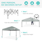 Best Choice Products 12x12ft Easy Setup Pop Up Canopy w/ 1-Button Setup, Wheeled Case, 4 Weight Bags - Navy Blue