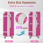 DUOSONG Hardshell Luggage Sets 4 Pieces 20"+24"+28" Luggages And Cosmetic Case Spinner Suitcase With Tsa Lock Lightweight White ABS Travel Luggage Hard Case