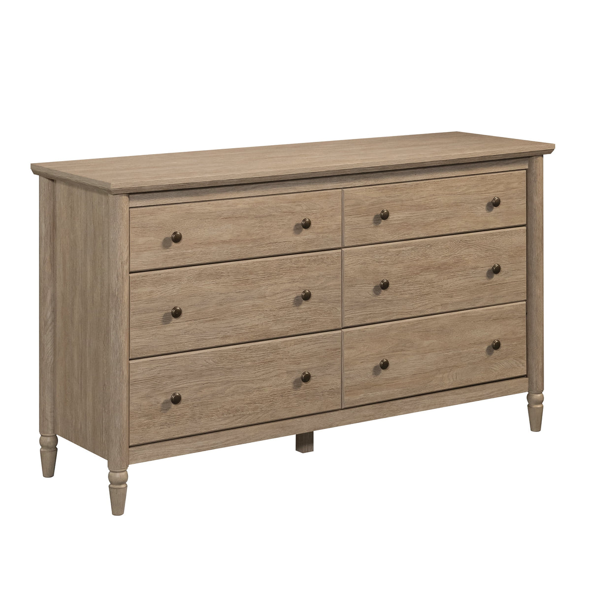 My Texas House Monroe 6-Drawer Dresser, Brushed Oak Finish
