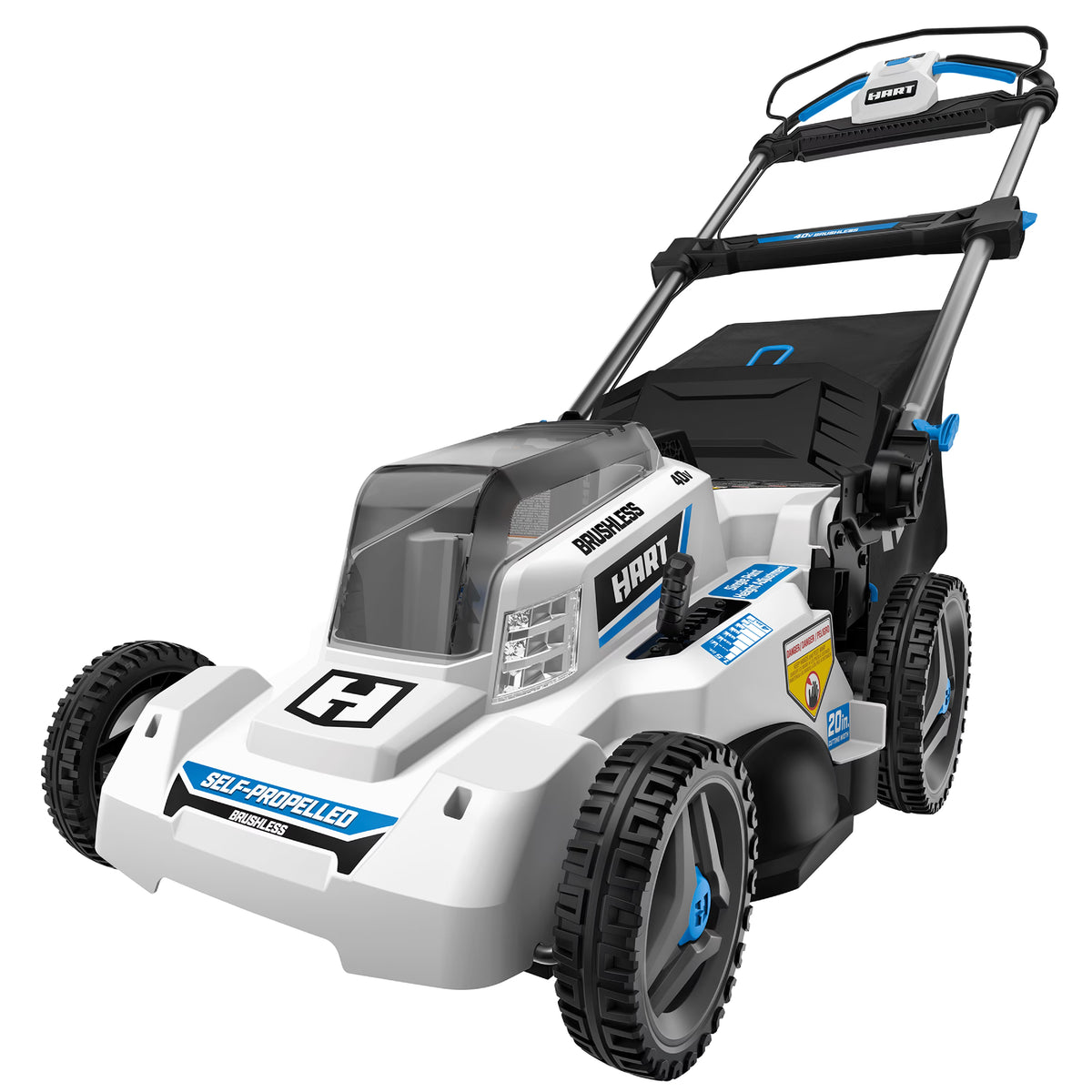 HART 40-Volt Cordless 20-inch Brushless Self Propelled Mower Kit, (1) 6.0 Ah Lithium-Ion Battery