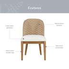 My Texas House Saylor Farmhouse Dining Chair Set, Natural Wood, Set of 2