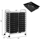 Costway 20 Drawer Rolling Storage Cart Tools Scrapbook Paper Office School Organizer Yellow