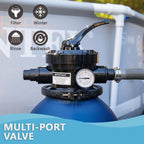 XtremepowerUS 13" Sand Filter Pump, 2400 GPH Xtreme Power Pool Pump for Above Ground Pools, .75HP