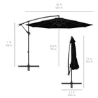 Best Choice Products 10ft Offset Hanging Outdoor Market Patio Umbrella w/ Easy Tilt Adjustment - Tan