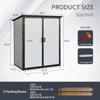 Enyopro 6 x 4.4FT Outdoor Storage Shed, All-Weather Plastic Resin Utility Tool Large Shed with Dual Lockable Doors for Patio Backyard Lawn, Gray