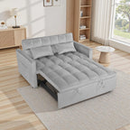 Gewnee 55'' Modern Convertible Velvet Sofa Bed with Pull-Out Twin Bed, Adjustable Backrest for Living Room, Office (Dark Gray)
