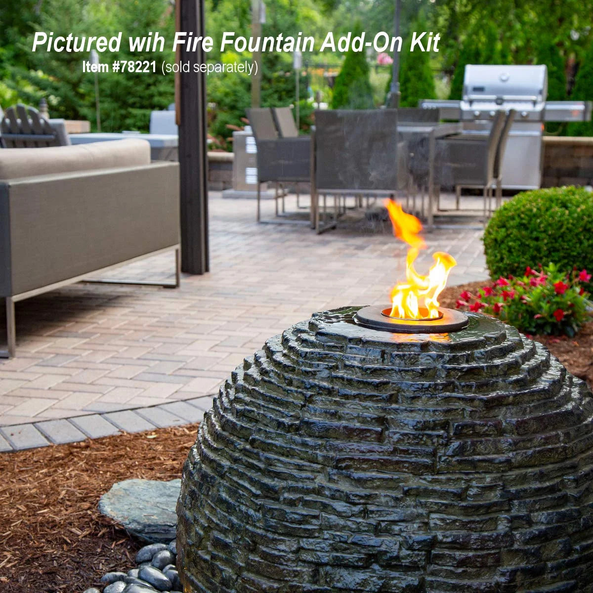 Aquascape 78288 Fiber-resin Stacked Slate Sphere Fountain, Multicolor