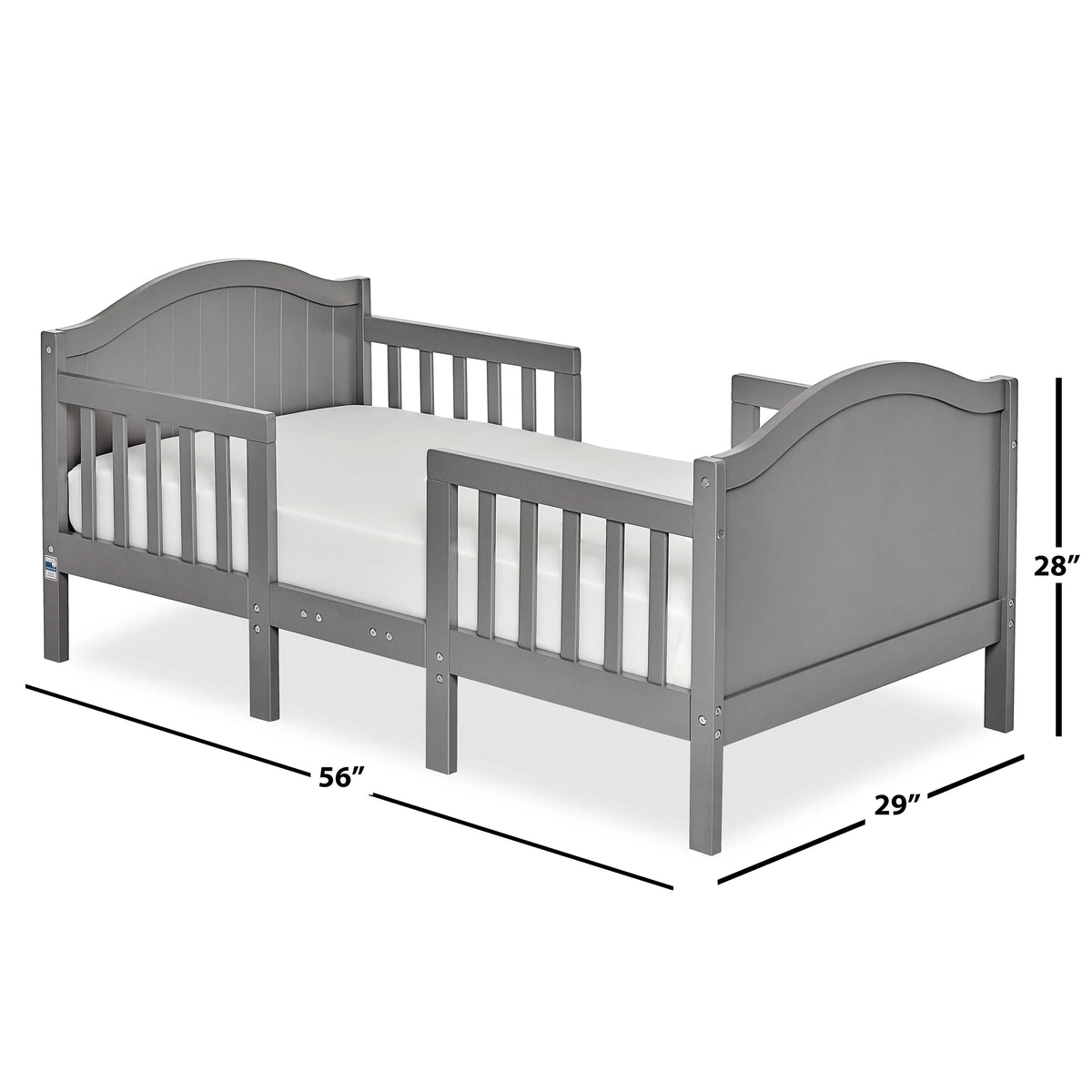 Dream On Me Portland 3 in 1 convertible Toddler Bed, Steel Grey