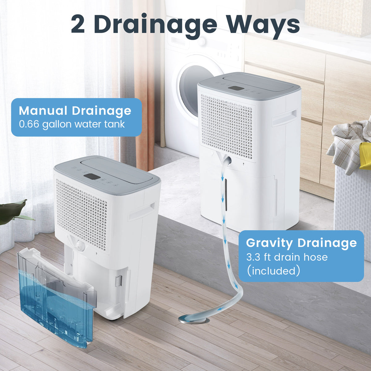 Costway 52 Pint Dehumidifier for Basement 4500 Sq. Ft Portable Dehumidifier 24H Timer