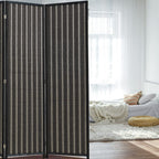 JOSTYLE 4-Panel Room Divider 6ft Tall Extra Wide Folding Privacy Screen with Diamond Double-Weave Divider for Room Separation Freestanding Red Brown