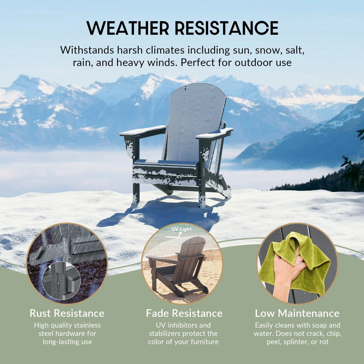 Westintrends Outdoor Folding HDPE Adirondack Chair, Patio Seat, Weather Resistant, Dark Brown