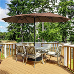 Topeakmart 13ft Patio Parasol Canopy with Crank, Tan