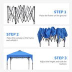 Ainfox 8'x8' Pop Up Canopy Tent, Easy-Setup Gazebo, Outdoor Canopy with 3 Adjustable Heights for Events, Parties, Camping, Blue