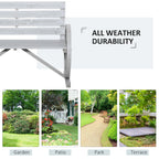Outsunny Wooden Wagon Wheel Bench Rustic Outdoor Patio Furniture, 2-Person Seat Bench with Backrest Carbonized