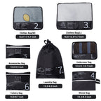 10 Piece Luggage Set Lightweight Suitcase Set with 7PCS Organizer Bags Suitcase with TSA Lock Spinner Wheels(Black)
