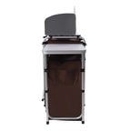 Camping Table with Storage Organizer and Windscreen Portable Outdoor Cooking Table Foldable Camp Table Camping Kitchen Station with 2 Side Tables for BBQ Grill Picnics