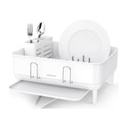 simplehuman Kitchen Dish Drying Rack, Fingerprint-Proof Stainless Steel Frame, Grey Plastic