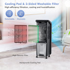 Costway Evaporative Air Cooler 3-in-1 Portable Swamp Cooling Fan w/ 12H Timer Remote