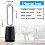 35″ Space Heater Bladeless Tower Fan. Heater &amp; Cooling Fan with Remote Control.Black