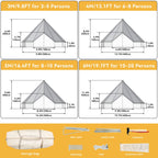 Dextrus Camping Tent with Stove Jacks & Windows for Outdoor Family Party, Camping, Picnic, Barbecue