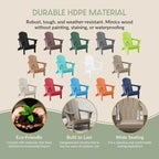 Westintrends Outdoor Folding HDPE Adirondack Chair, Patio Seat, Weather Resistant, Dark Brown