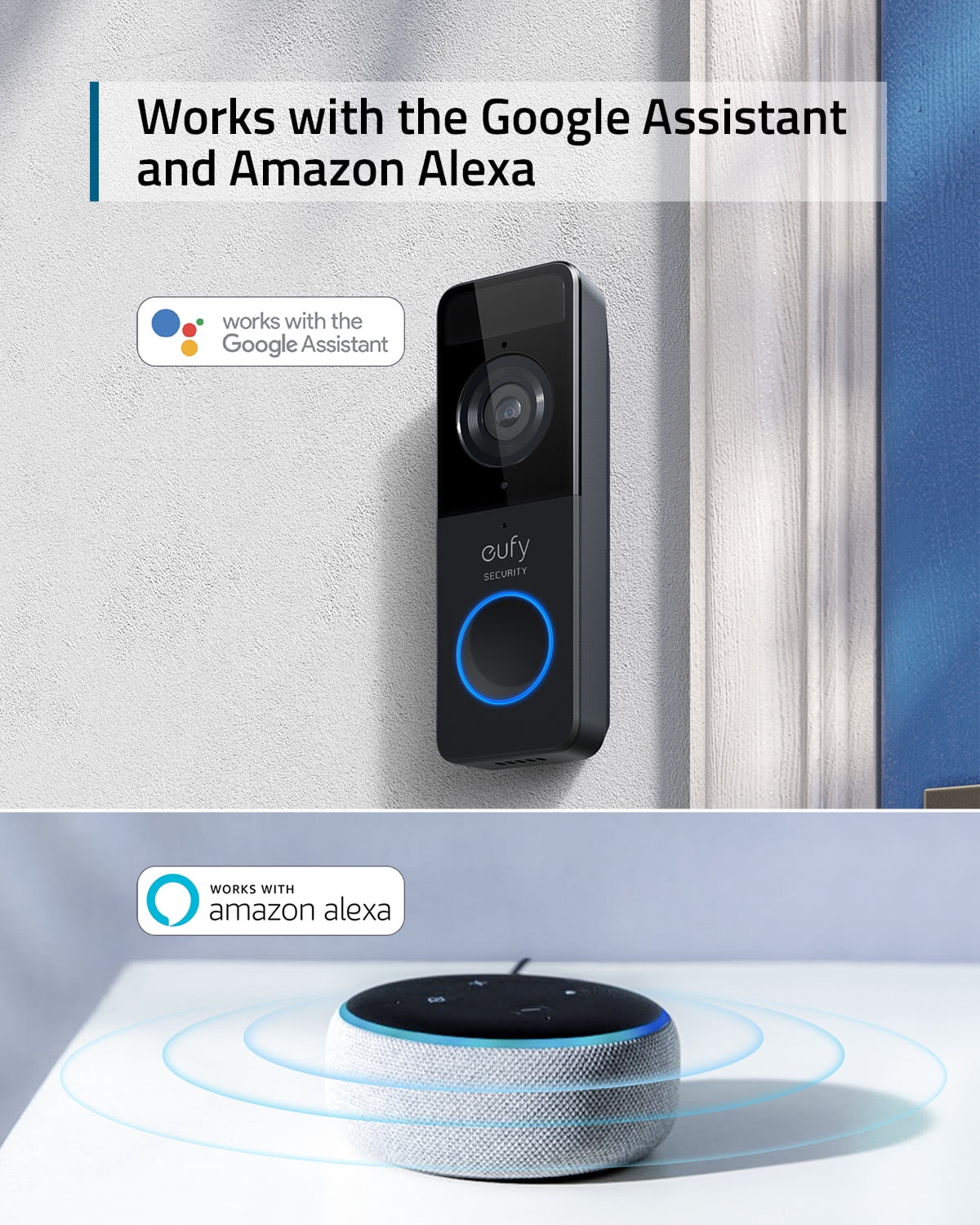 eufy Wireless 1080p Video Doorbell with Chime, Locally Stored Data