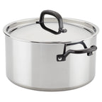 KitchenAid 5-Ply Clad 10 Pcs Stainless Steel Cookware Induction Pots and Pans Set, Dishwasher Safe, Metal Utensil, Broiler and Oven Safe to 500��F, Polished Stainless Steel