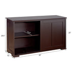 Costway Kitchen Storage Cabinet Sideboard Buffet Cupboard Wood Sliding Door Pantry White