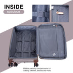 Travelhouse 4 Piece Luggage Set Softside Expandable Lightweight Suitcase with Double Spinner Wheels.(Black)