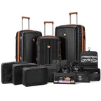 Joyway 5 Piece Luggage Sets Hardshell Lightweight Suitcase with TSA Lock Spinner Wheels-Orange